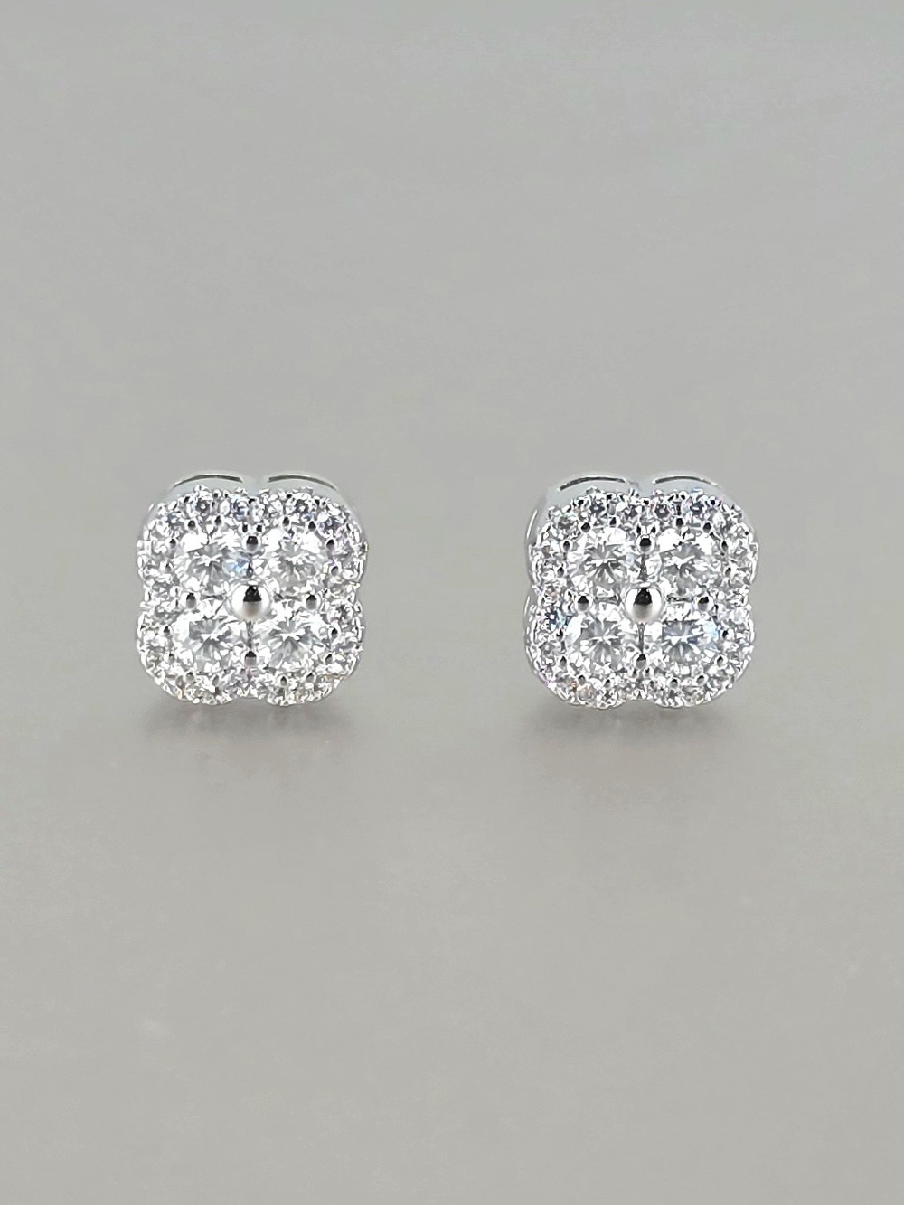 14k Gold-Filled Moissanite Cluster Stud Earrings